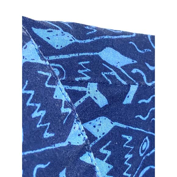 Trunks Surf & Swim Artsy Fish Blue Button Shirt Mens S Hawaiian Retro Tropical - Picture 3 of 8